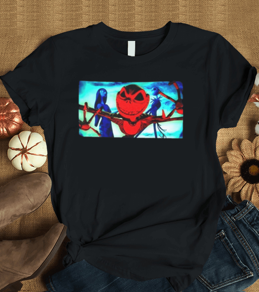 Tim Burton's The Nightmare Before Christmas Jack Skellington And Sally Cartoon Two Sided T-Shirt