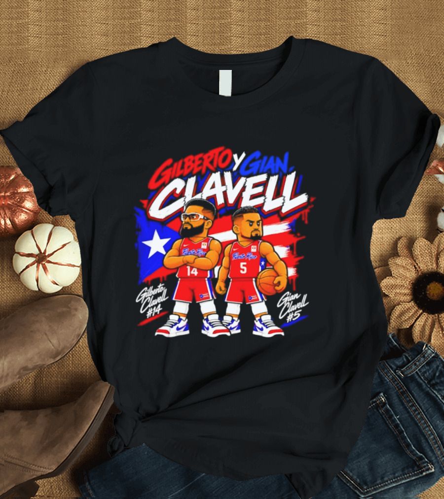 Superleague Kosovo Gilberto Clavell Y Gian Clavell Puerto Rico Basketball T-Shirt