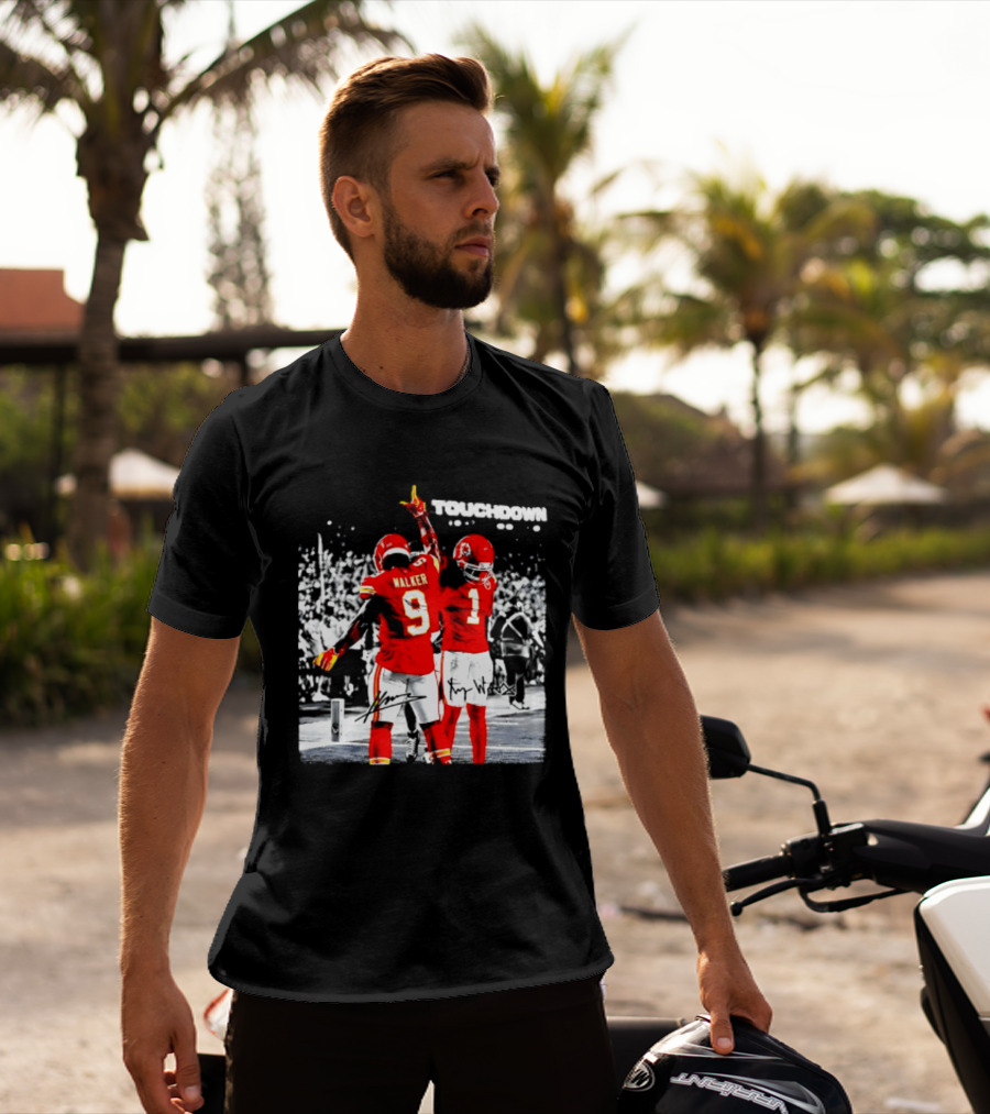 Kenneth Walker III Xavier Worthy Kansas City Chiefs Touchdown Celebration T-Shirt