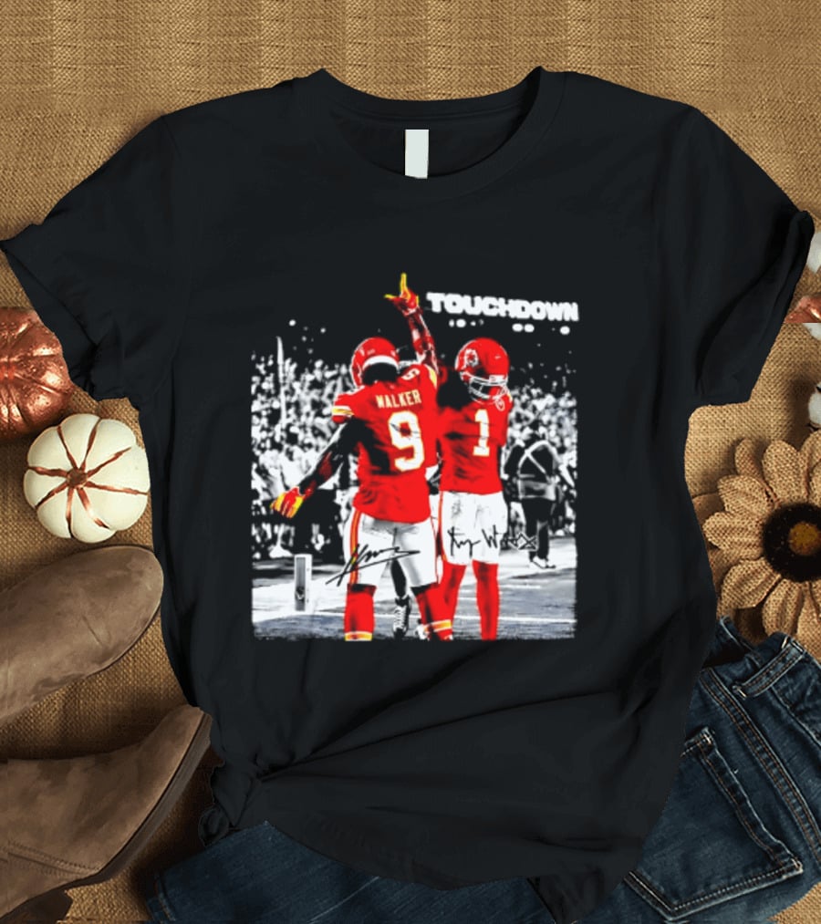 Kenneth Walker III Xavier Worthy Kansas City Chiefs Touchdown Celebration T-Shirt