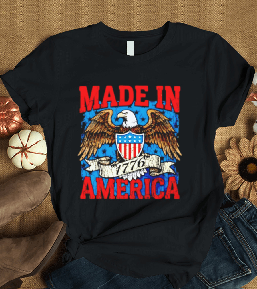 Made In America 1776 Eagle USA Patriotic T-Shirt