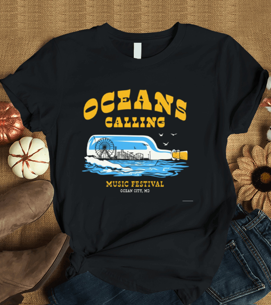 Ocean City MD Oceans Calling Music Festival 2026 Bottle Lineup T-Shirt