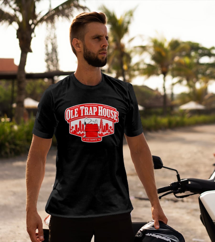 Ole Trap House Snoopy 415 Saints Skyline T-Shirt