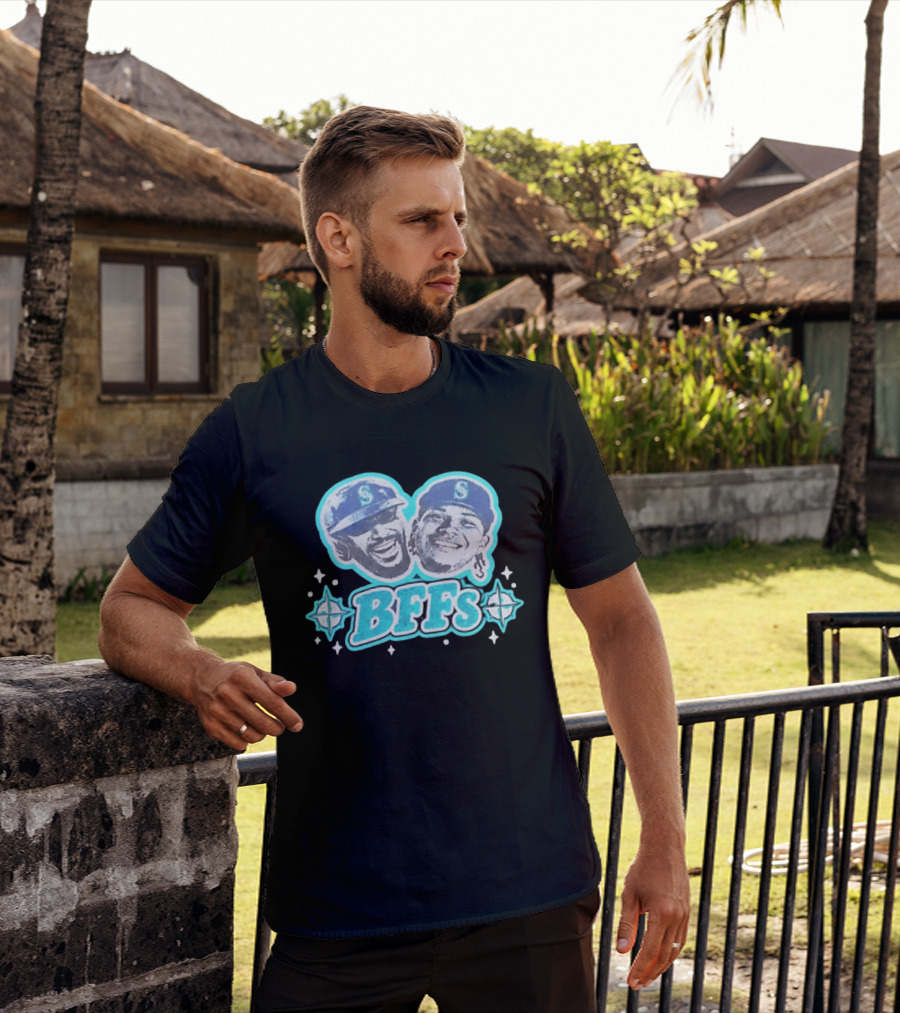 BFFs Seattle Mariners Laz Michael Arroyo Big Head T-Shirt