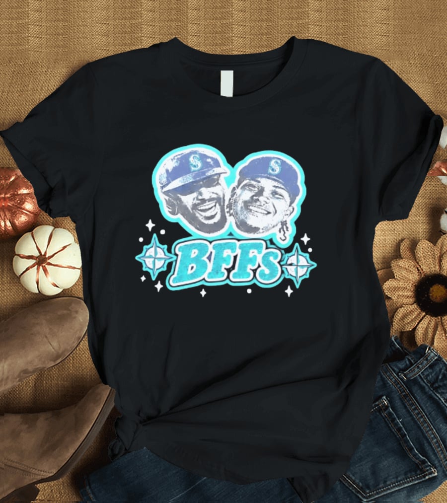 BFFs Seattle Mariners Laz Michael Arroyo Big Head T-Shirt
