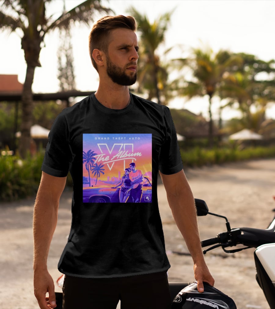 Grand Theft Auto VI The Album 2026 Retro Sunset Vibes T-Shirt