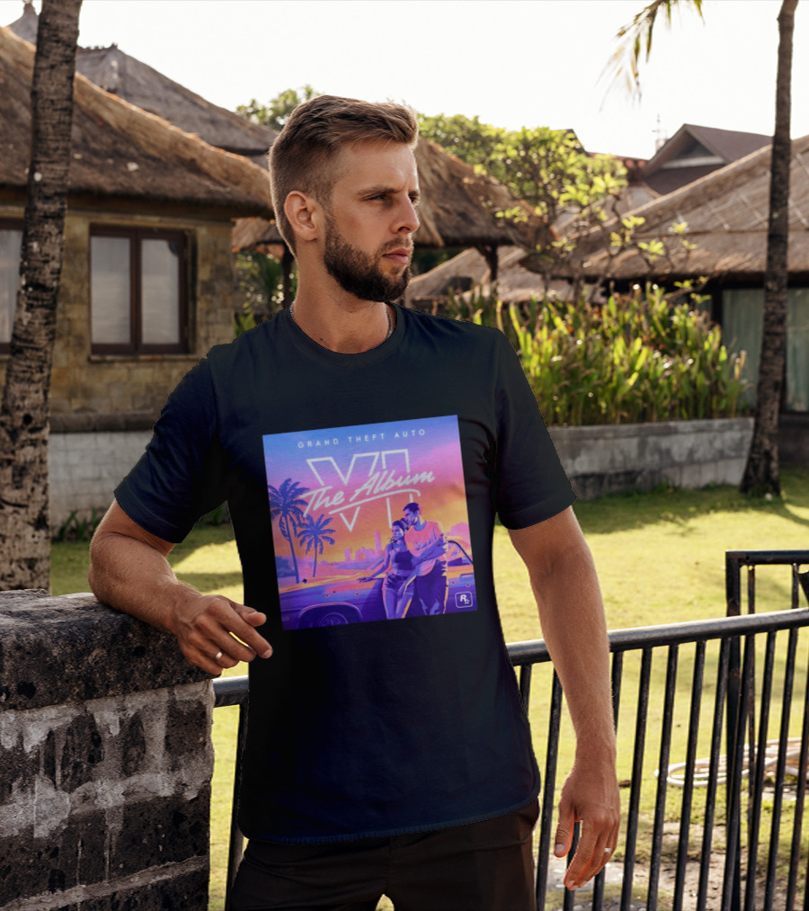 Grand Theft Auto VI The Album 2026 Retro Sunset Vibes T-Shirt