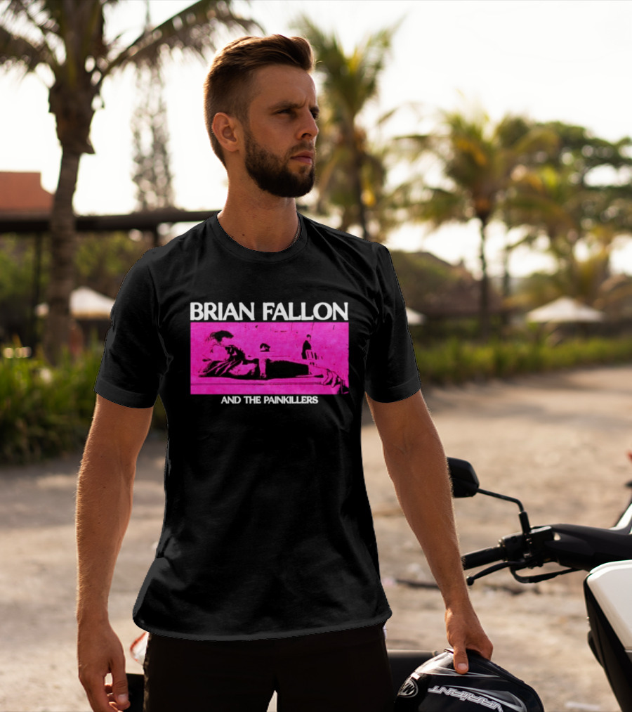 Brian Fallon And The Painkillers Pink Concert Art Gaslight Anthem T-Shirt