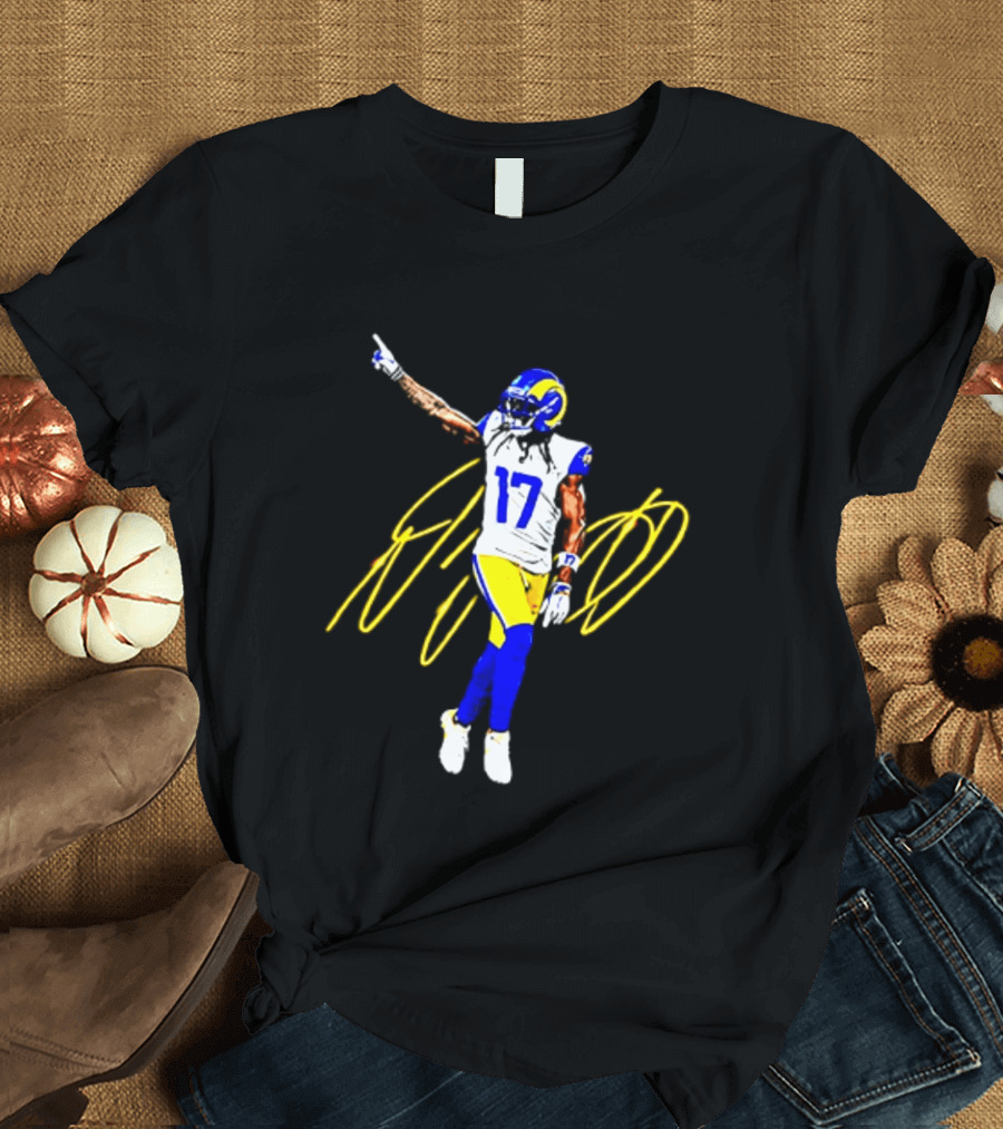 Davante Adams Number 17 Los Angeles Rams NFL Player T-Shirt
