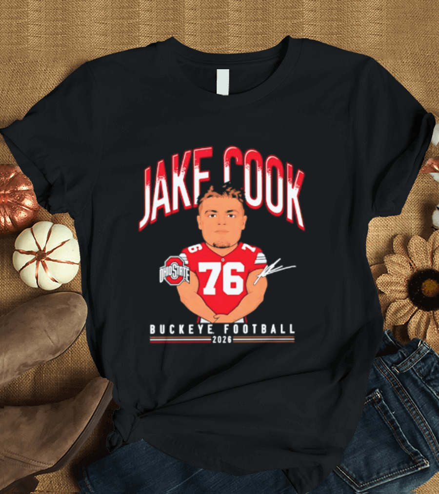 Jake Cook 76 Buckeye Football 2026 Ohio State Caricature T-Shirt