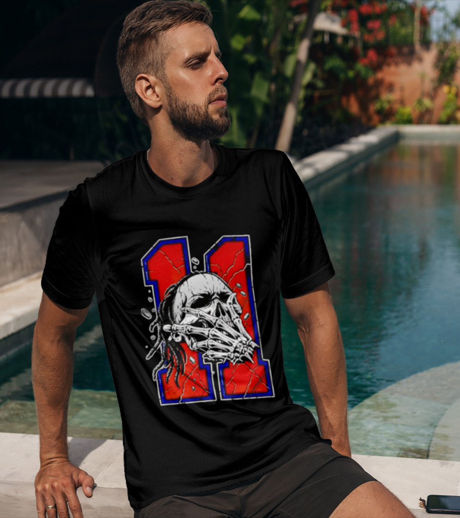 New York Knicks Jalen Brunson Captain Clutch Skull Number 11 T-Shirt