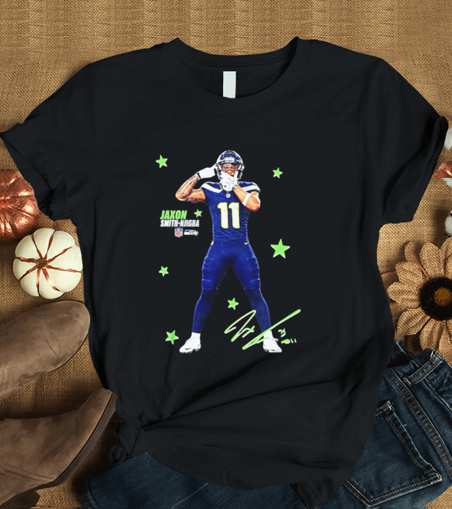 Jaxon Smith Njigba Seattle Seahawks Number 11 NFL Star Player T-Shirt