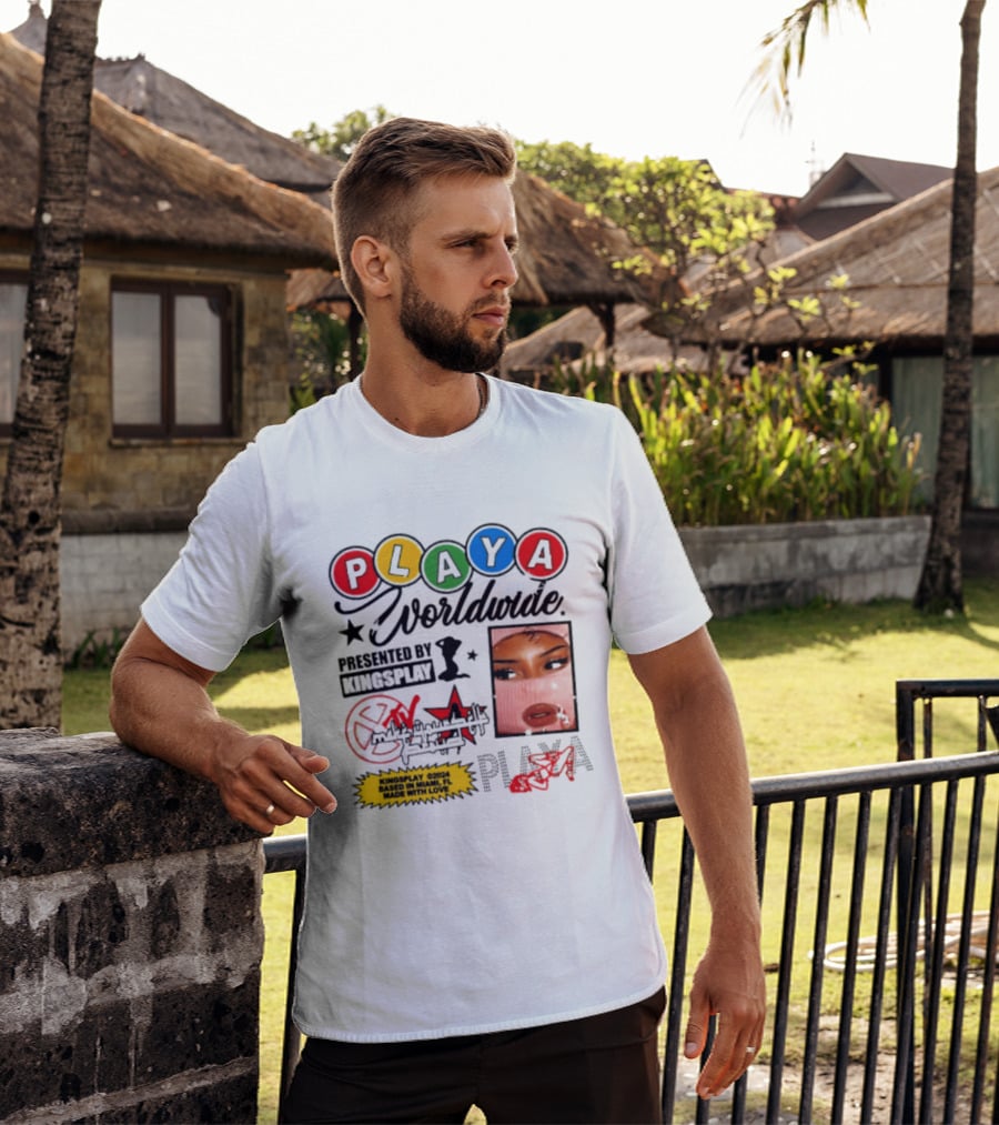 Playa Worldwide Kingsplay Miami Colorful Circles And Urban Street T-Shirt