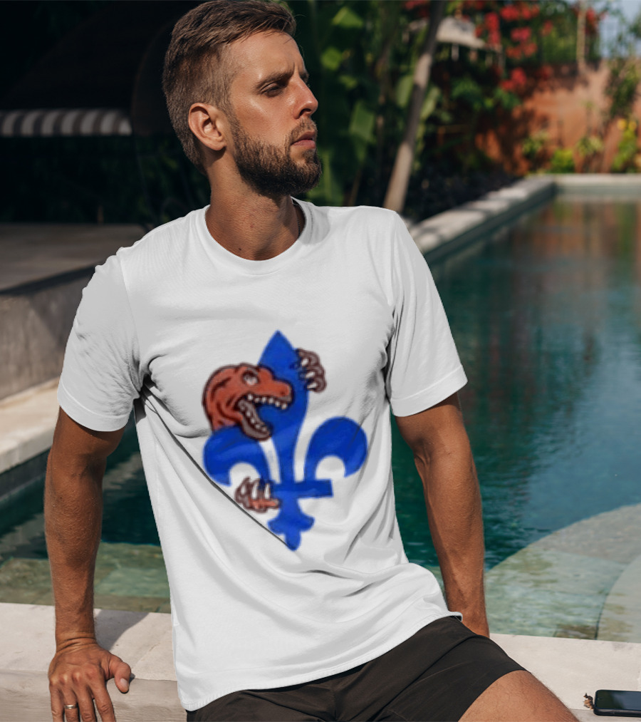 2026 Raptors Quebec Canada Games Fleur De Lis And Dinosaur T-Shirt