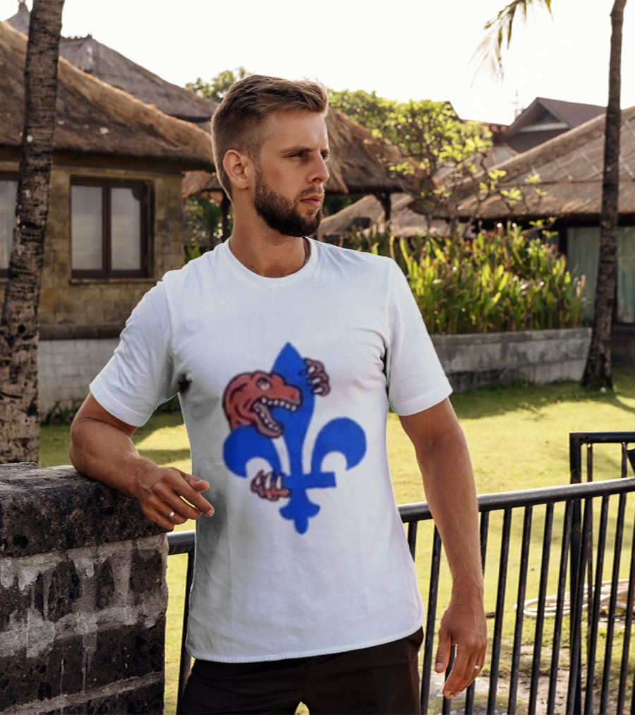 2026 Raptors Quebec Canada Games Fleur De Lis And Dinosaur T-Shirt