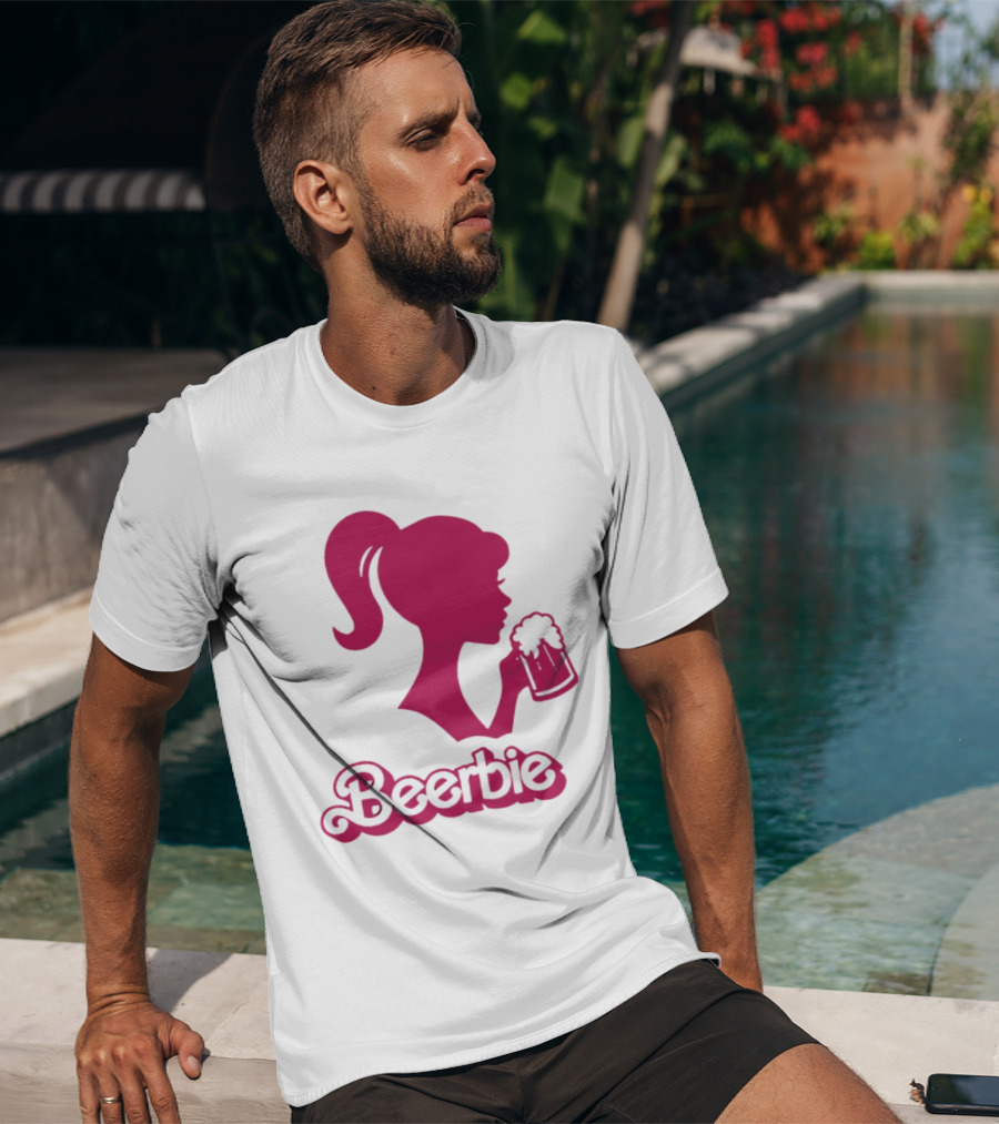 Beerbie Pink Beer Barbie Icon With Beer T-Shirt