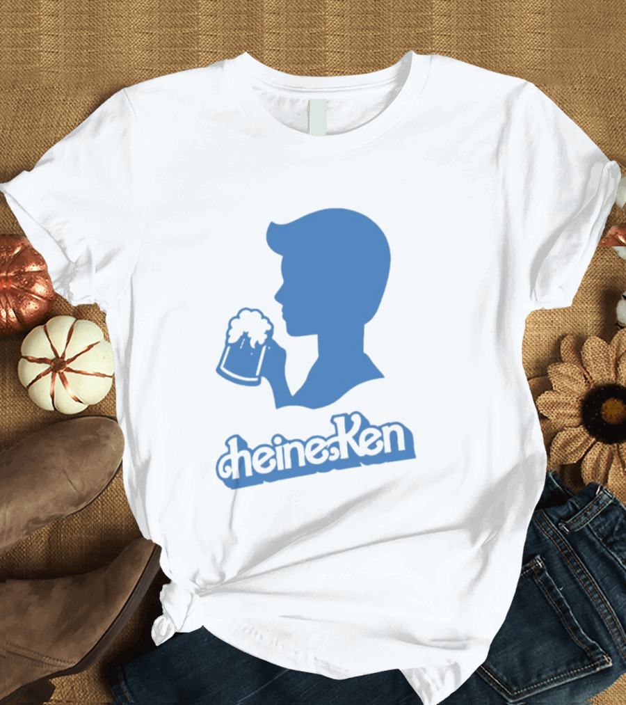 Ken Blue Beer Silhouette Heineken Play On Words T-Shirt