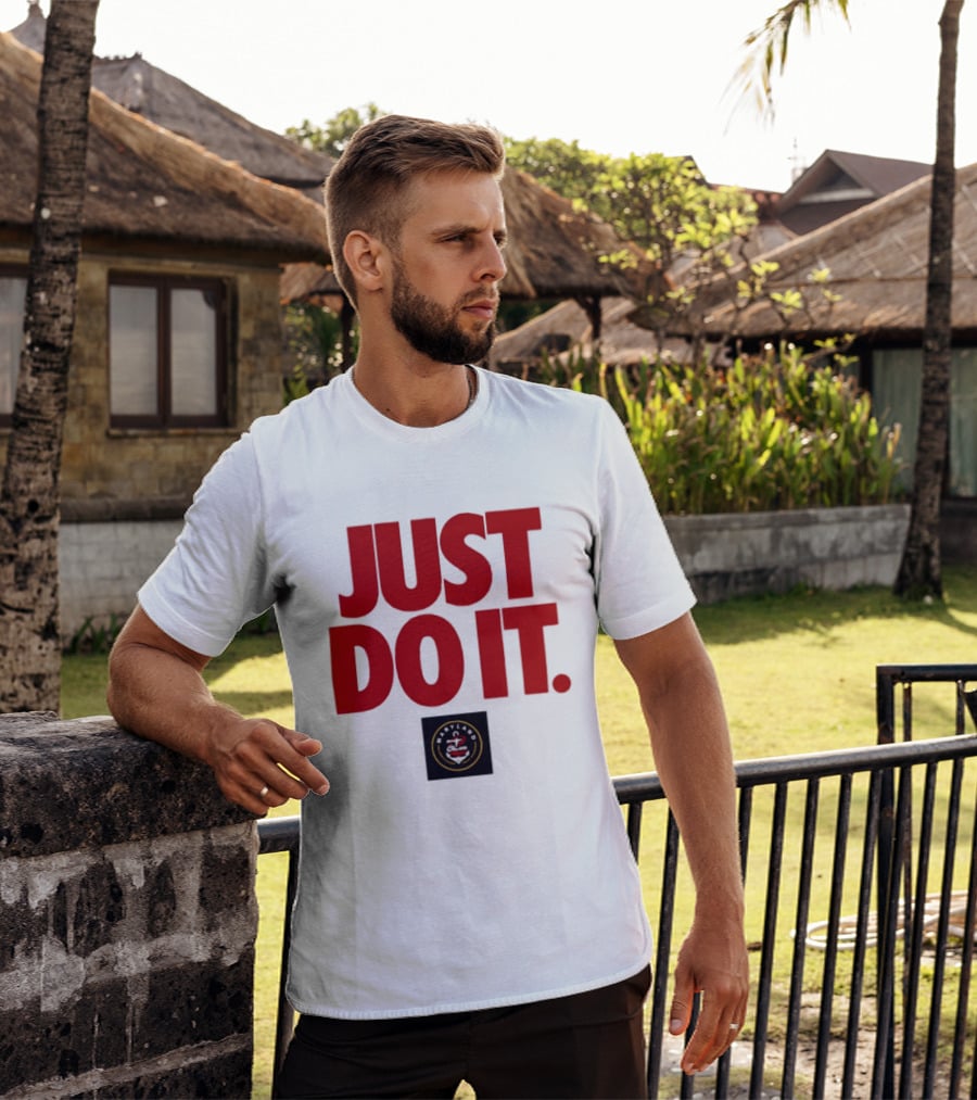 Maryland Charm Just Do It Red Text Black Circle T-Shirt