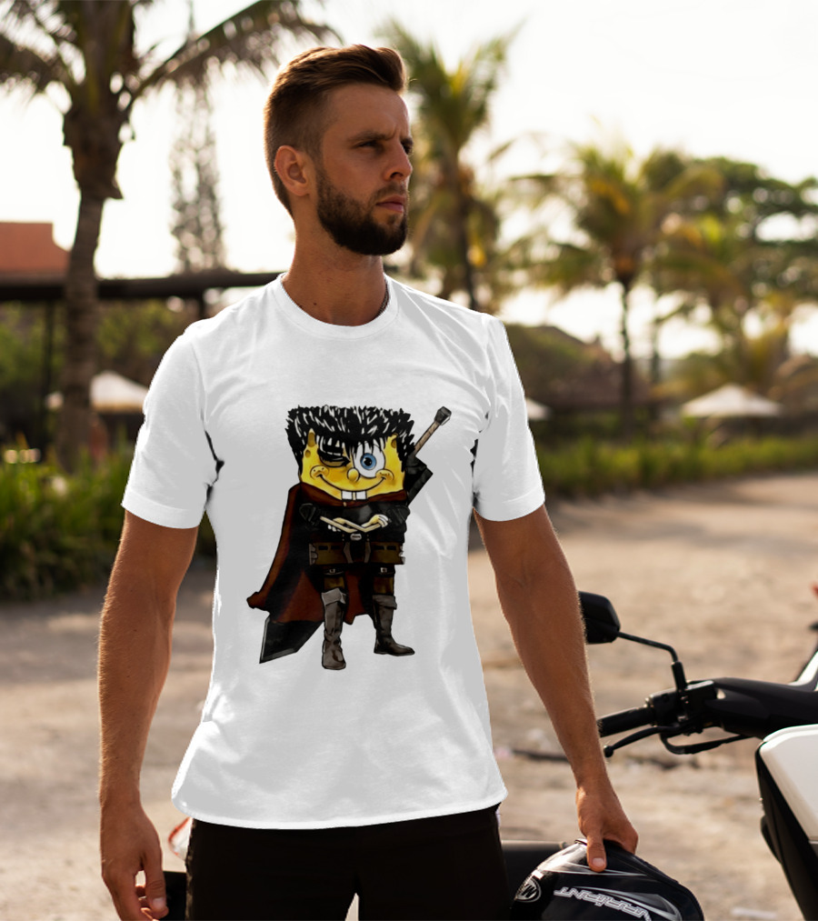 SpongeBob X Berserk Guts Crossover SpongeGuts SquarePants Character Mashup T-Shirt