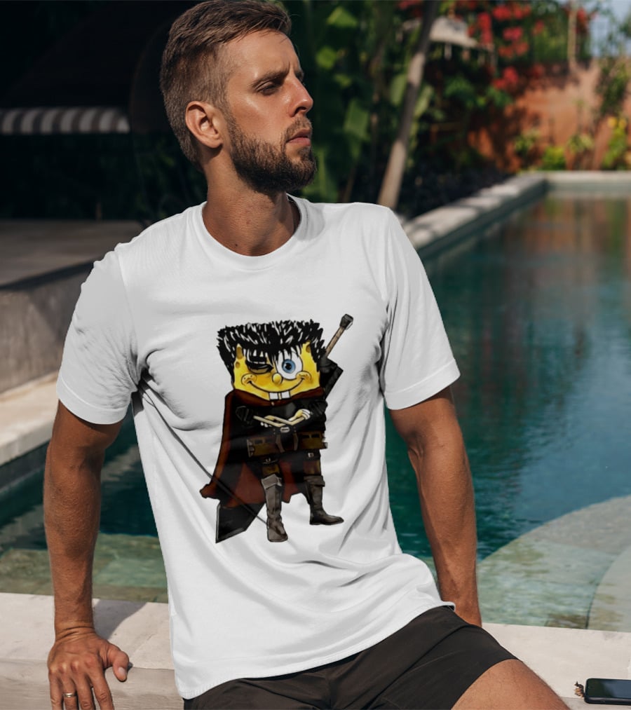 SpongeBob X Berserk Guts Crossover SpongeGuts SquarePants Character Mashup T-Shirt