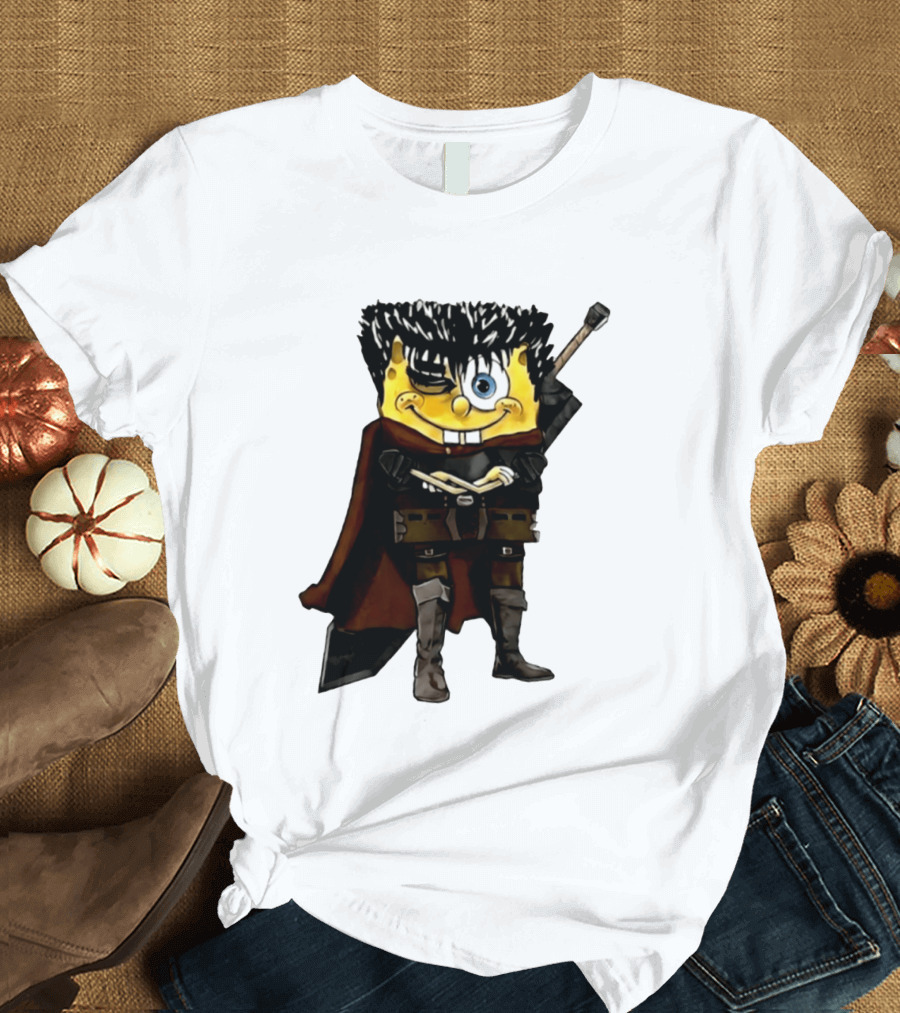 SpongeBob X Berserk Guts Crossover SpongeGuts SquarePants Character Mashup T-Shirt