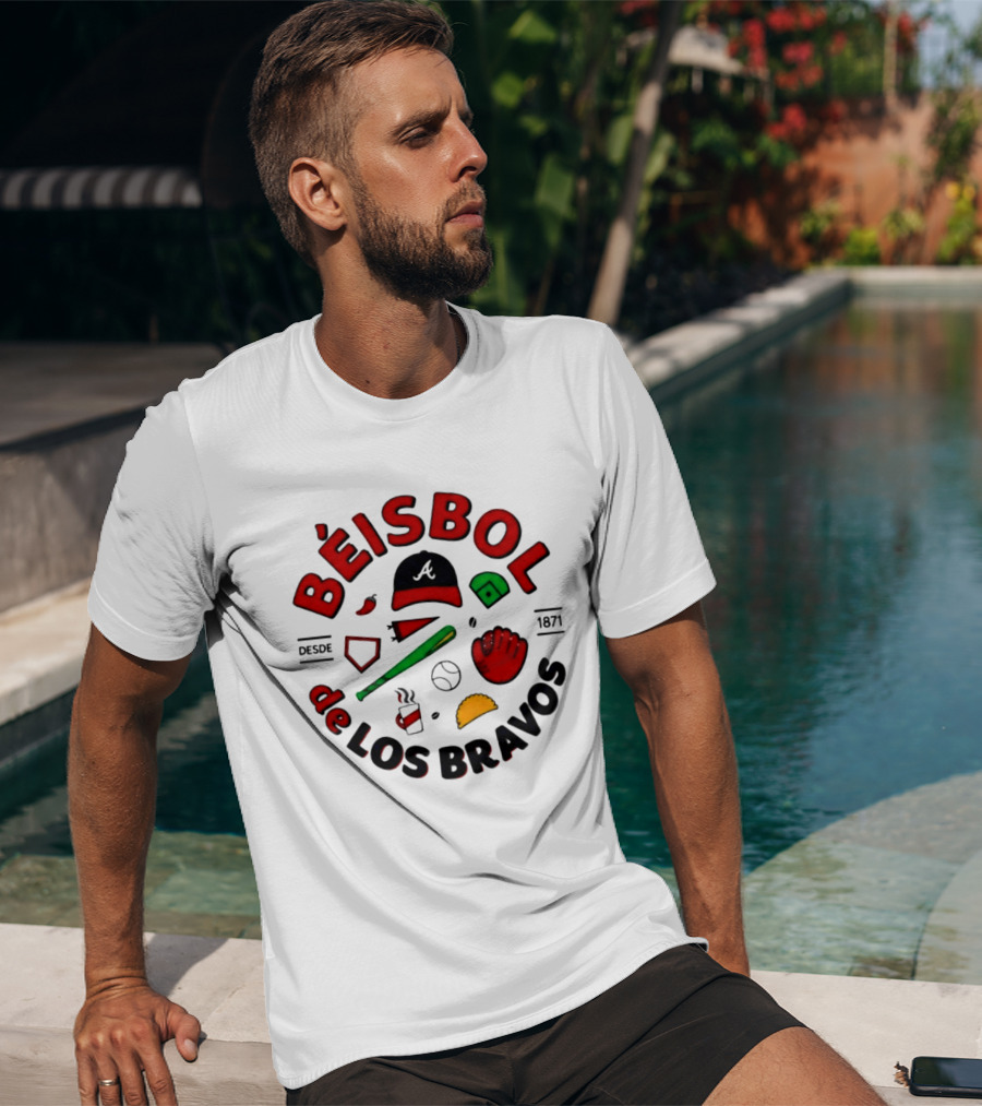 Béisbol De Los Bravos Desde 1871 Hat Bat Glove Baseball Taco Pepper Coffee T-Shirt
