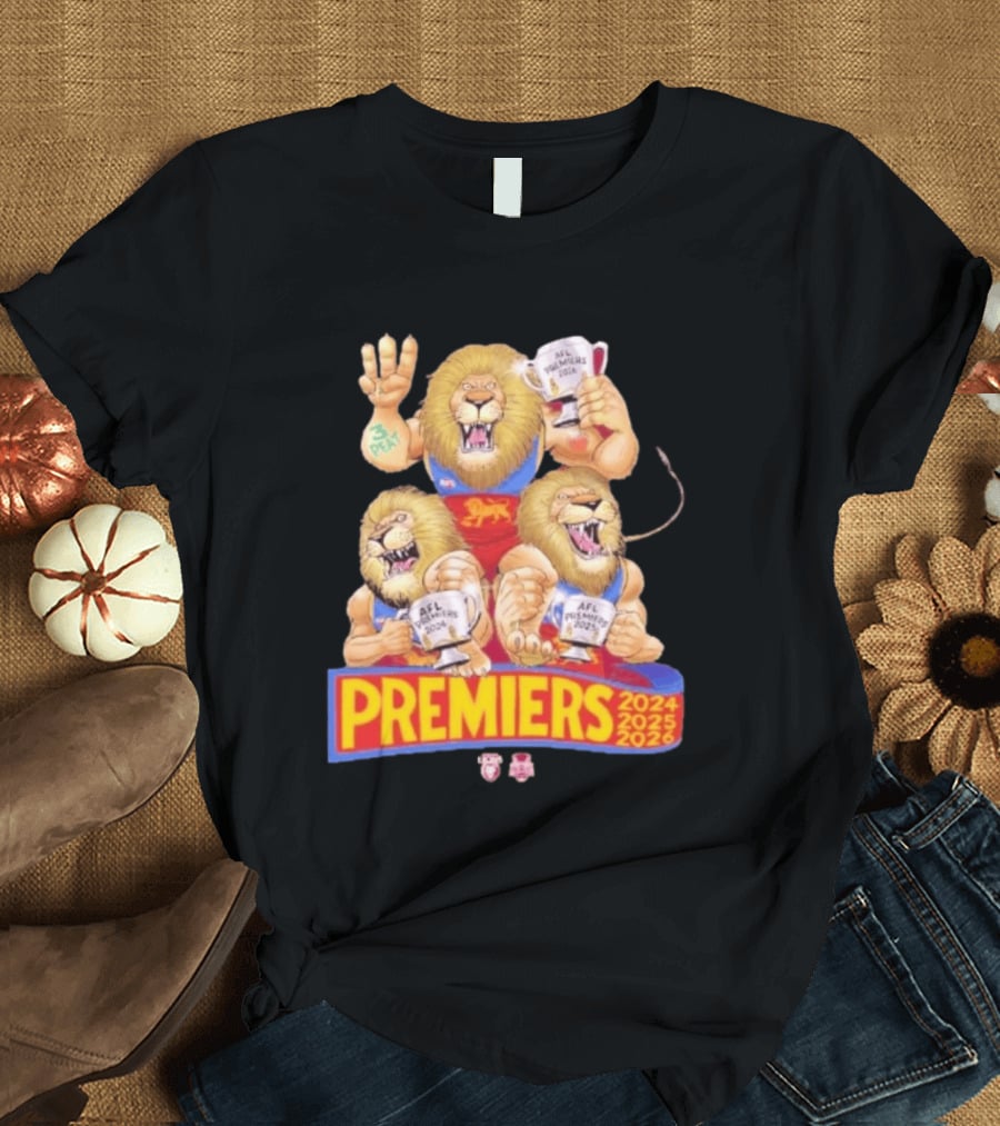 Brisbane Lions AFL Premiers 2024 2025 2026 Mark Knight T-Shirt