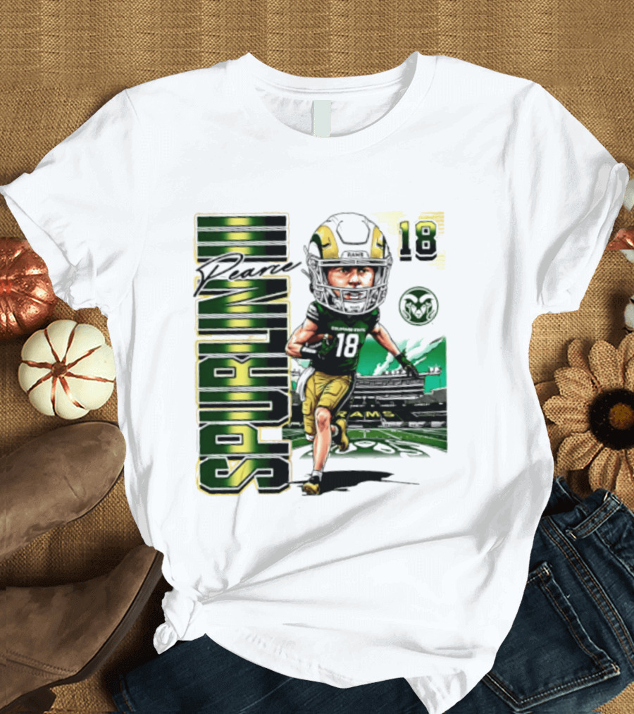 Pearce Spurlin III 18 Colorado State Rams NCAA Football Caricature T-Shirt