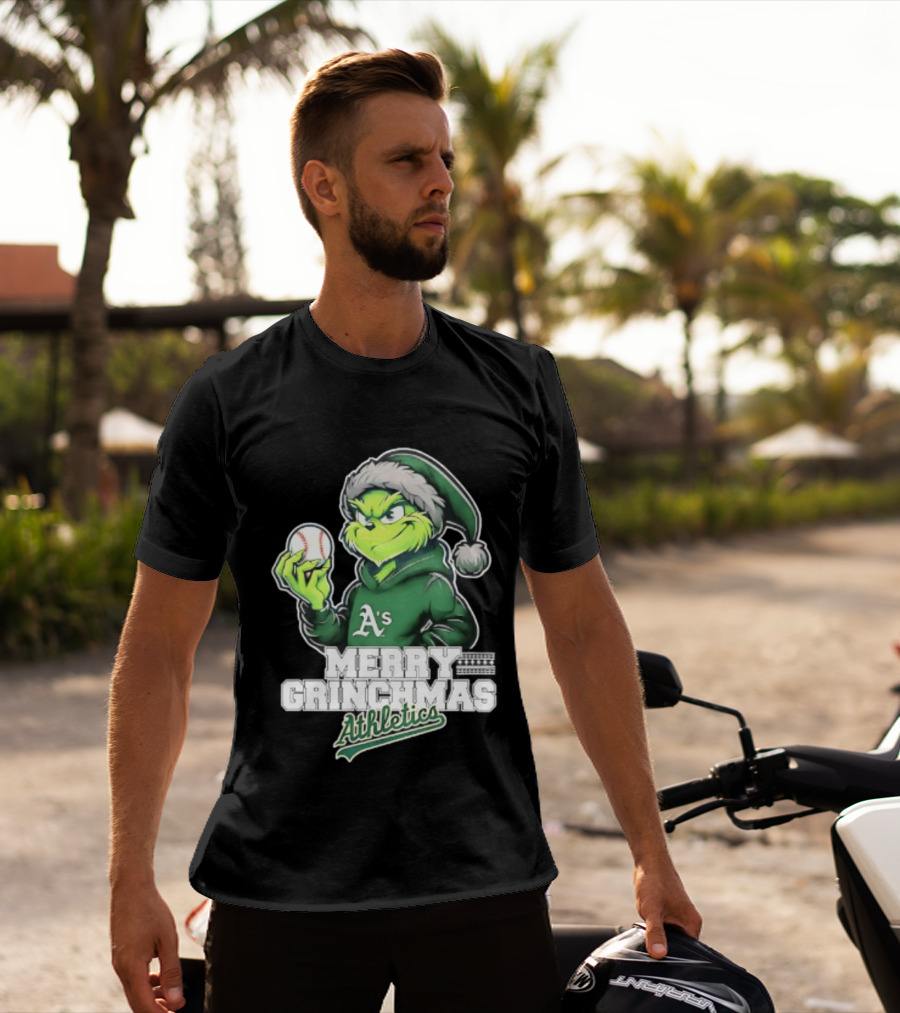 Merry Grinchmas Athletics Baseball Christmas 2026 T-Shirt