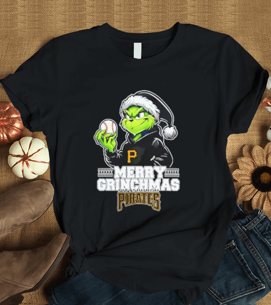 Merry Grinchmas Pittsburgh Pirates Baseball Christmas 2026 T-Shirt