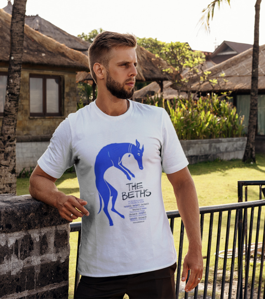 The Beths New Zealand Aotearoa 2024 Tour Blue Jumping Dog T-Shirt