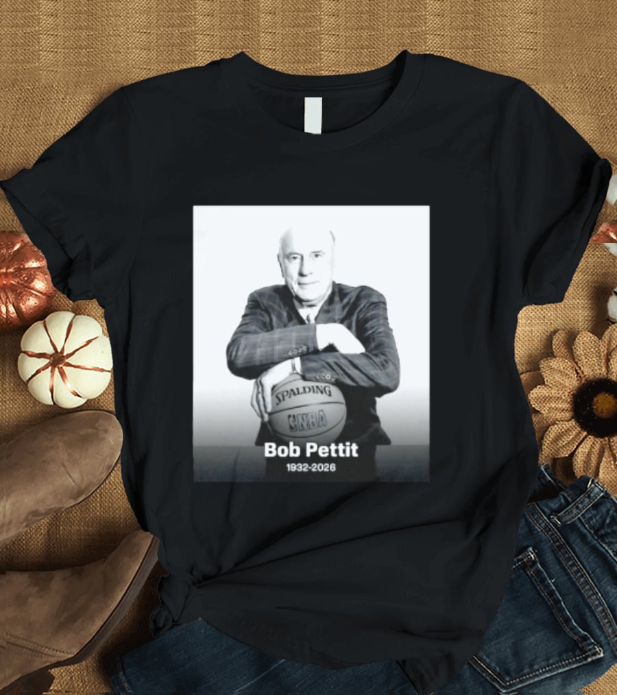 Bob Pettit 1932 2026 Spalding NBA Naismith Hall Of Famer T-Shirt