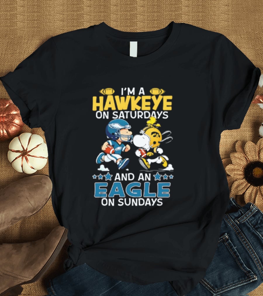 Peanuts I'm A Hawkeye On Saturdays And An Eagle On Sundays T-Shirt