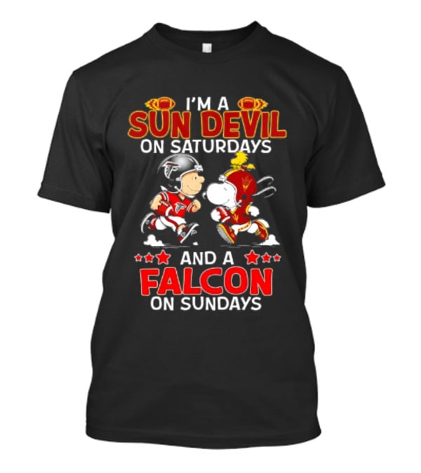 Peanuts Sun Devil On Saturdays Falcons On Sundays T-Shirt
