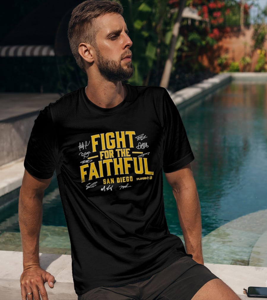 San Diego Fight For The Faithful Players B Signatures T-Shirt