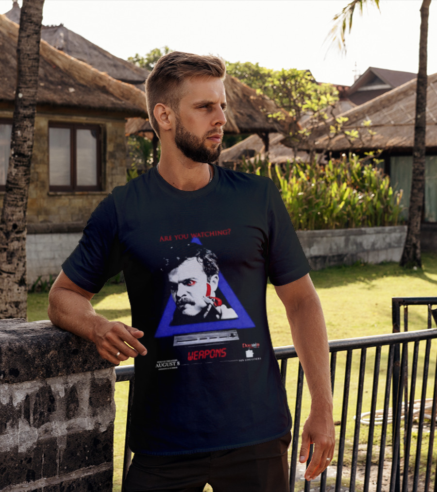 Are You Ing Weapons Triangle Face Art New Line Cinema T-Shirt