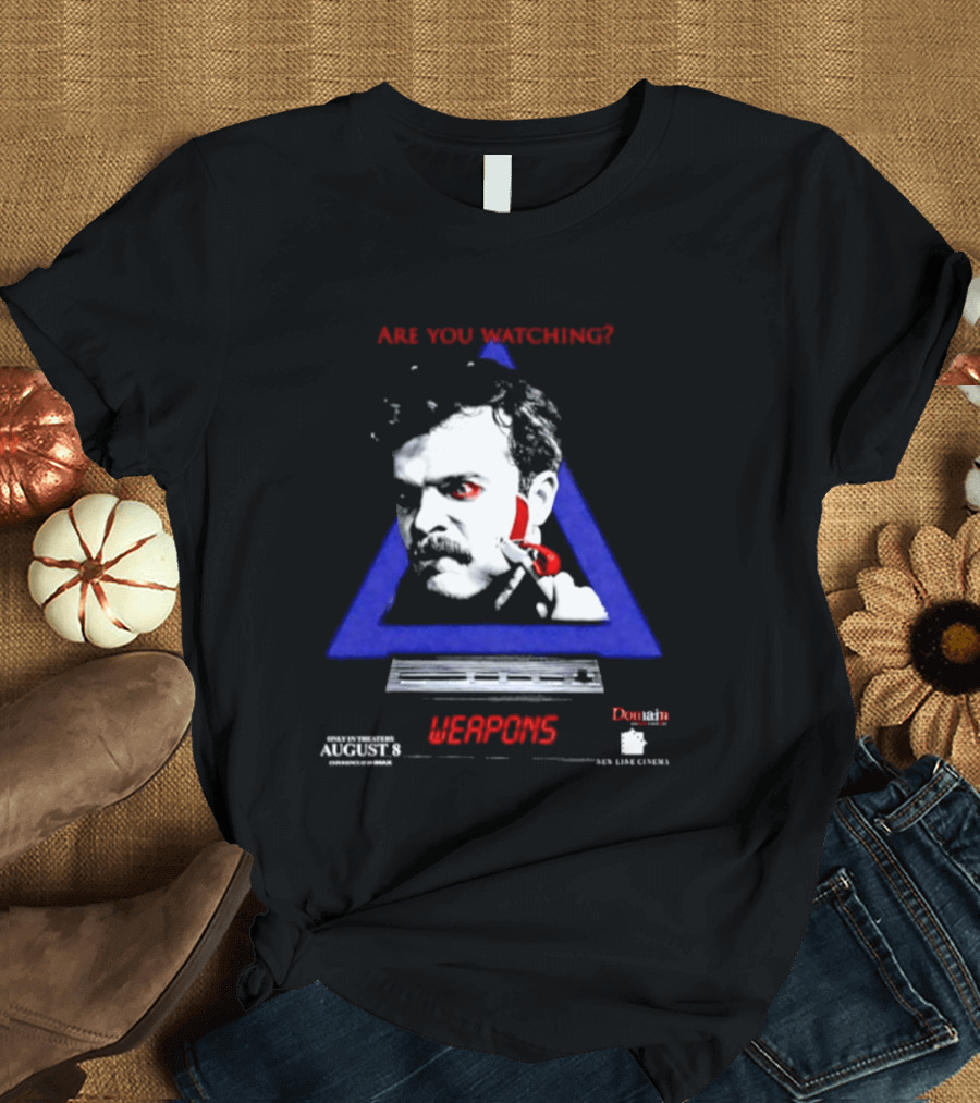 Are You Ing Weapons Triangle Face Art New Line Cinema T-Shirt