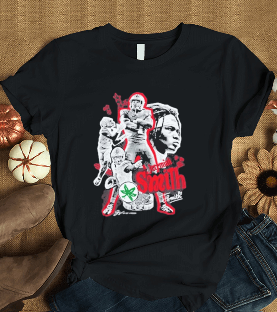 Jeremiah Smith Ohio State Buckeyes Football Collage T-Shirt