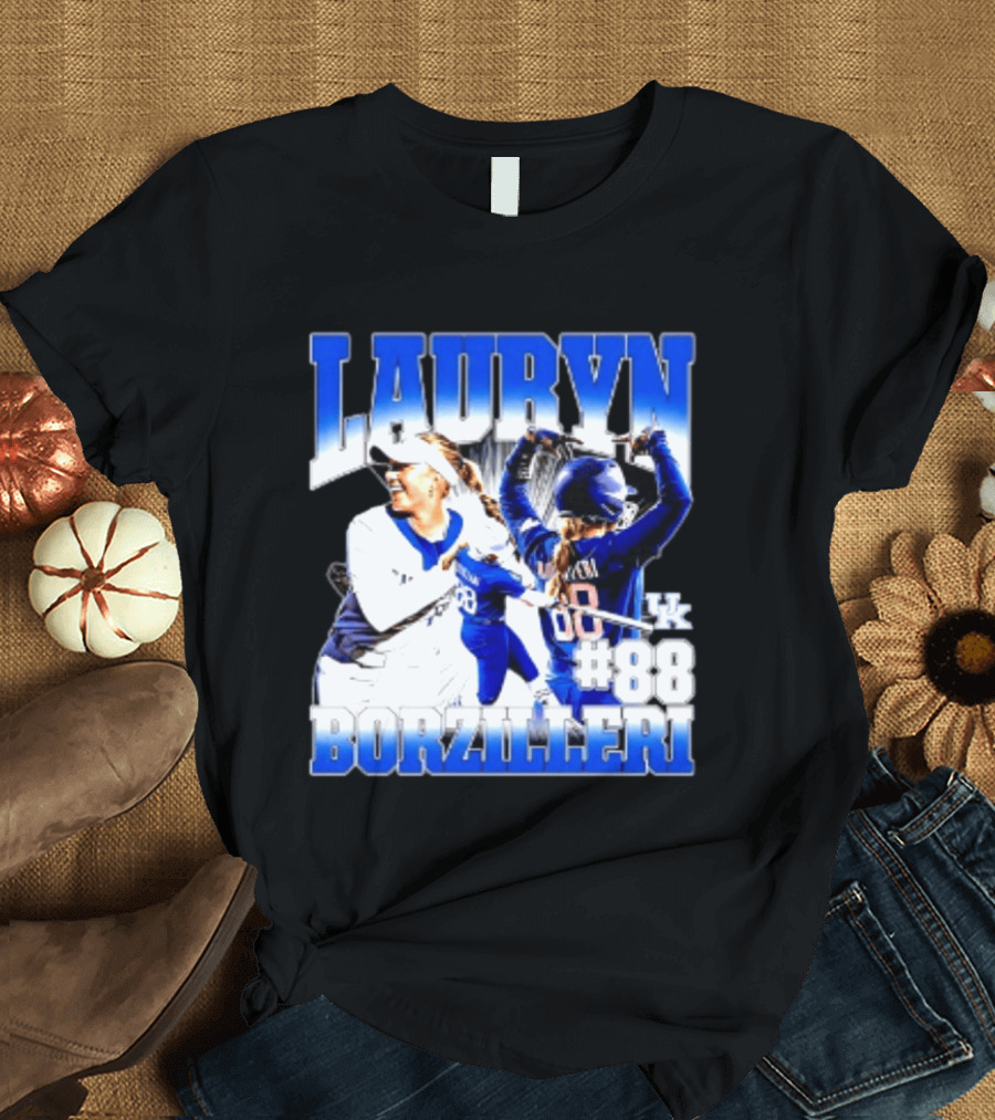 Kentucky Wildcats Lauryn Borzilleri 88 NCAA Softball Player T-Shirt
