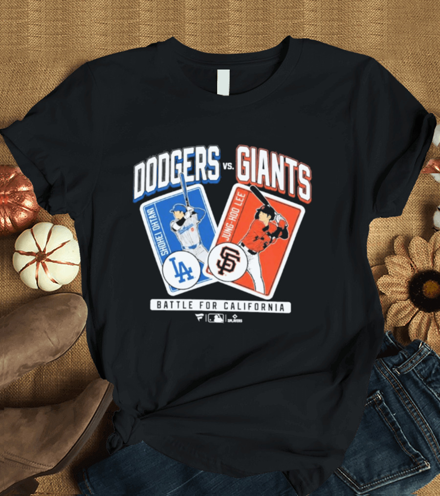 Los Angeles Dodgers Shohei Ohtani Vs San Francisco Giants Jung Hoo Lee Battle For California 2026 T-Shirt