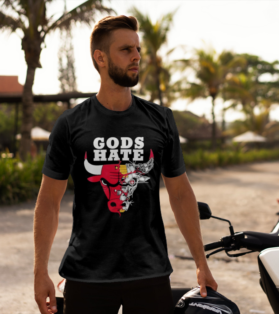Gods Hate Bulls Collaboration Red Bull Skull T-Shirt