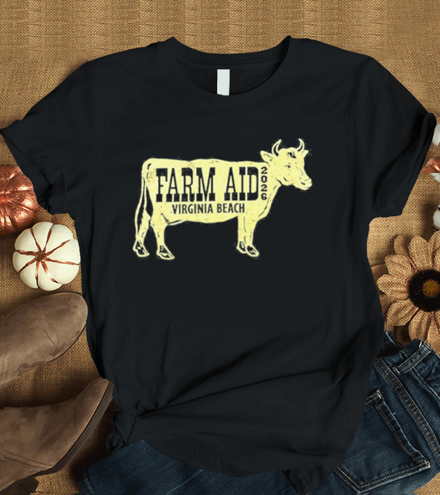 Virginia Beach Farm Aid 2026 September 26 Cow T-Shirt