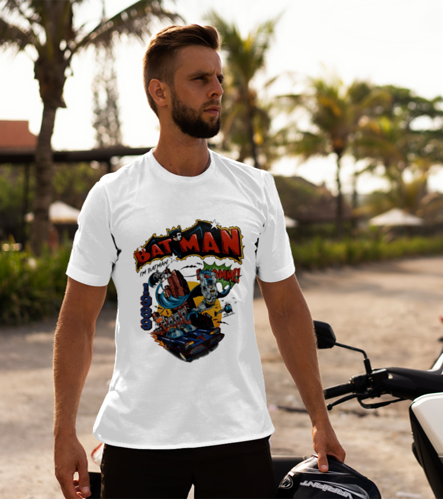 Batman 1989 I'm Batman DC Comics Batmobile T-Shirt
