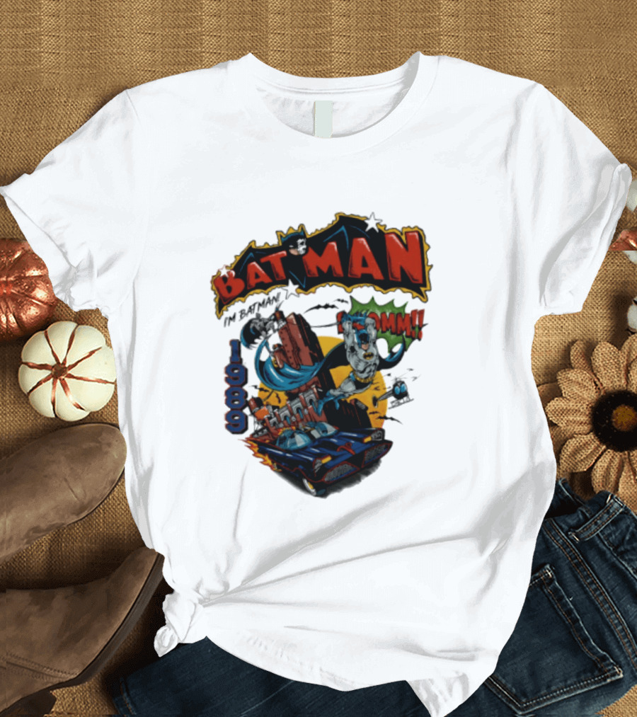 Batman 1989 I'm Batman DC Comics Batmobile T-Shirt
