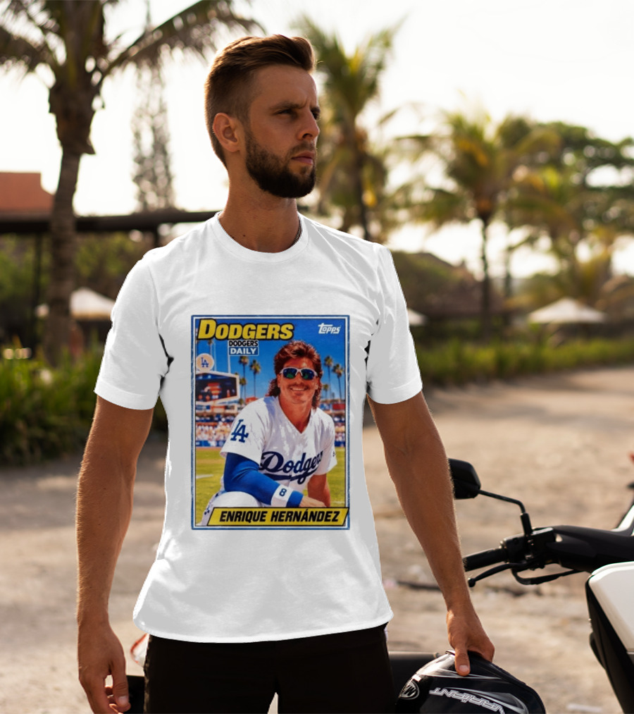 Dodgers Daily Enrique Hernandez Topps LA Baseball T-Shirt