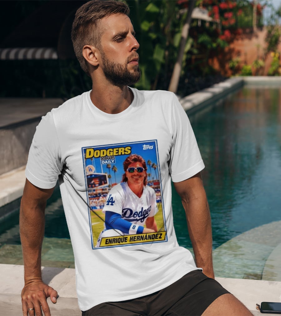 Dodgers Daily Enrique Hernandez Topps LA Baseball T-Shirt