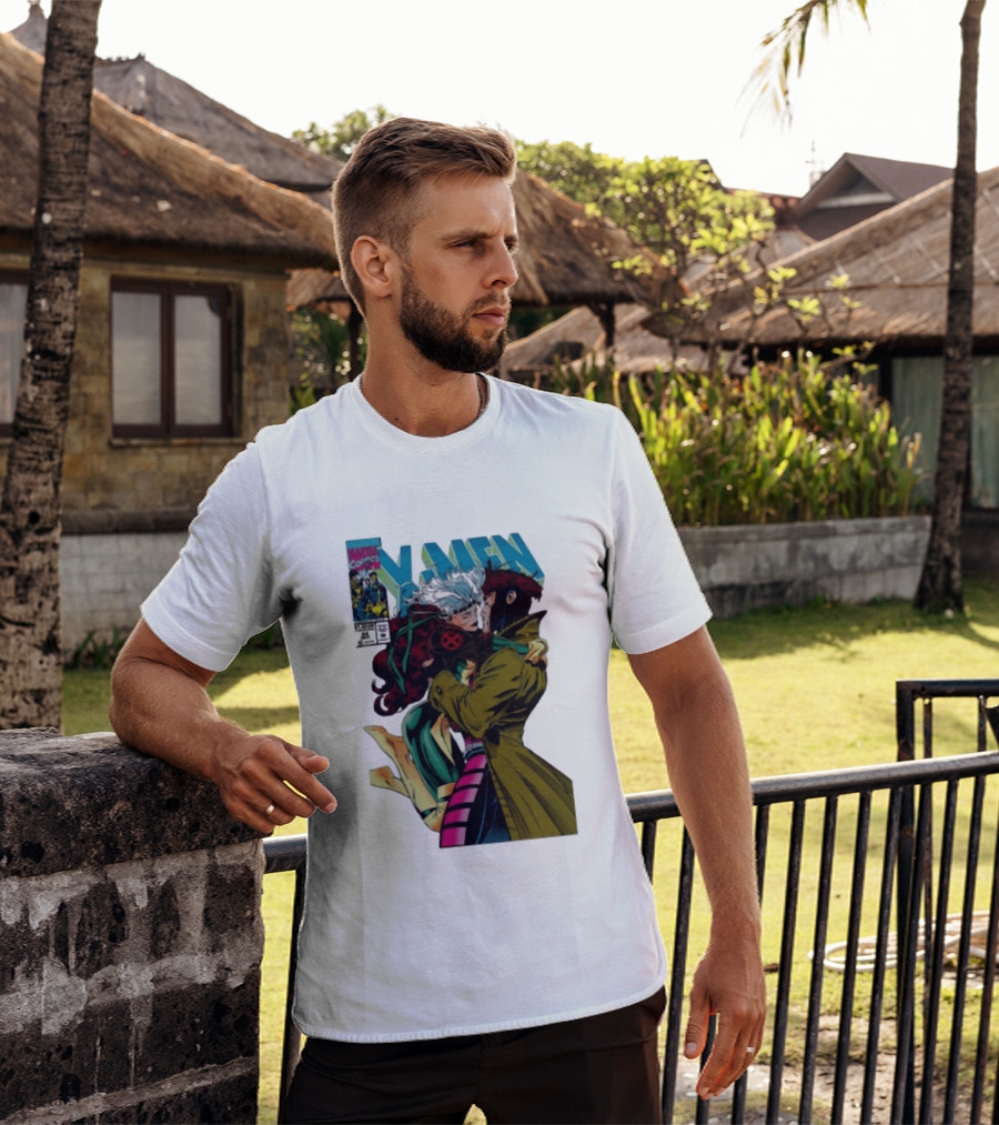 Marvel Comics X Men Gambit And Rogue Kiss Cover Comfort Colors Adult T-Shirt