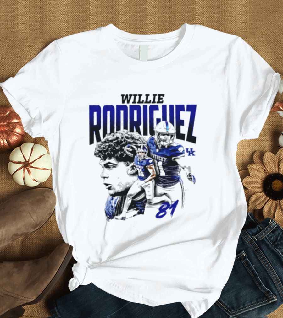 Willie Rodriguez 81 Kentucky Wildcats NCAA Football Player UK T-Shirt