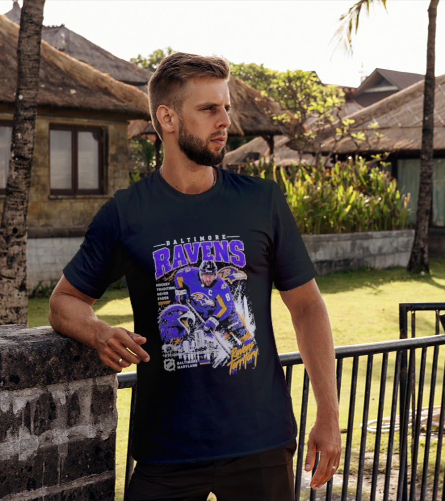 Baltimore Ravens Territory Tradition Never Fades Skyline Maryland Hockey T-Shirt