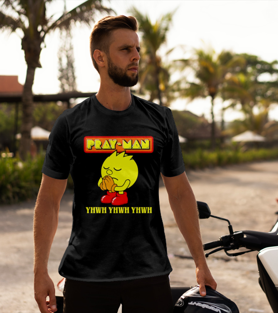 Pray Man YHWH Spiritual Pac Man Symbolism T-Shirt